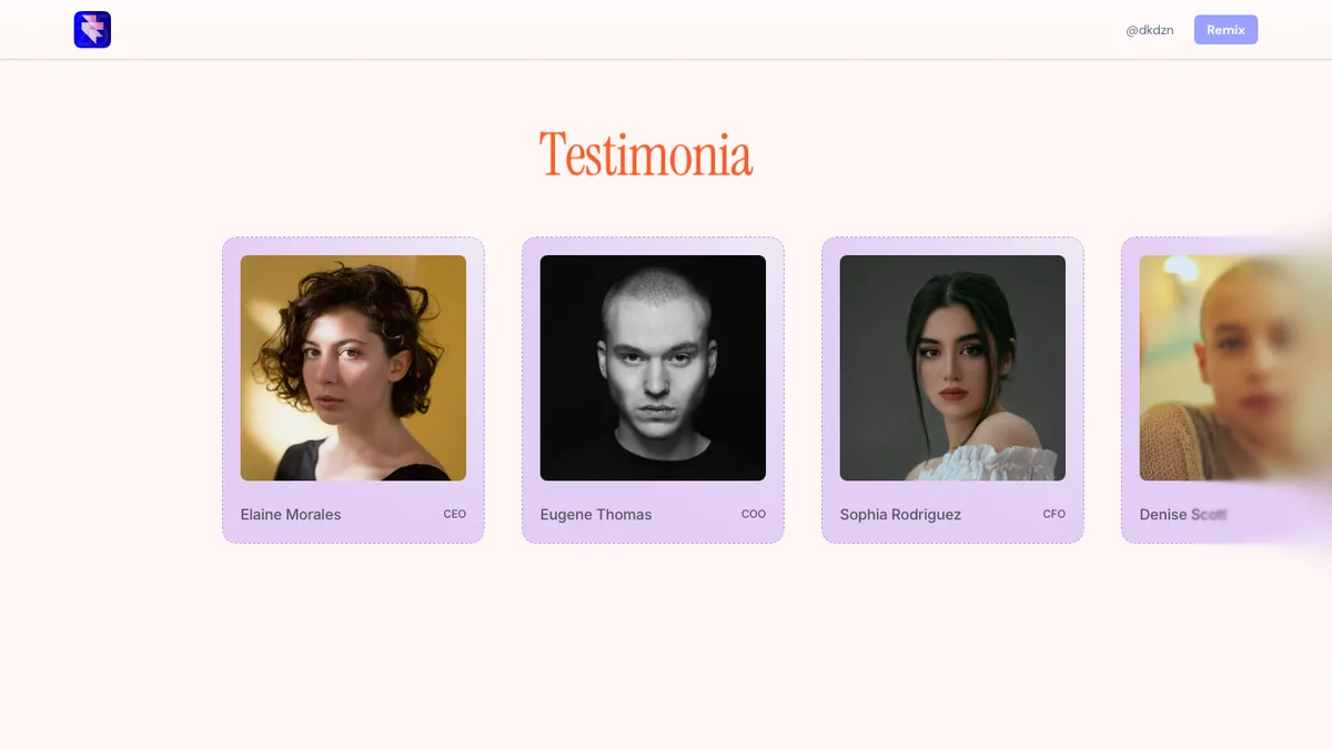Exploration 17 — Testimonial Section